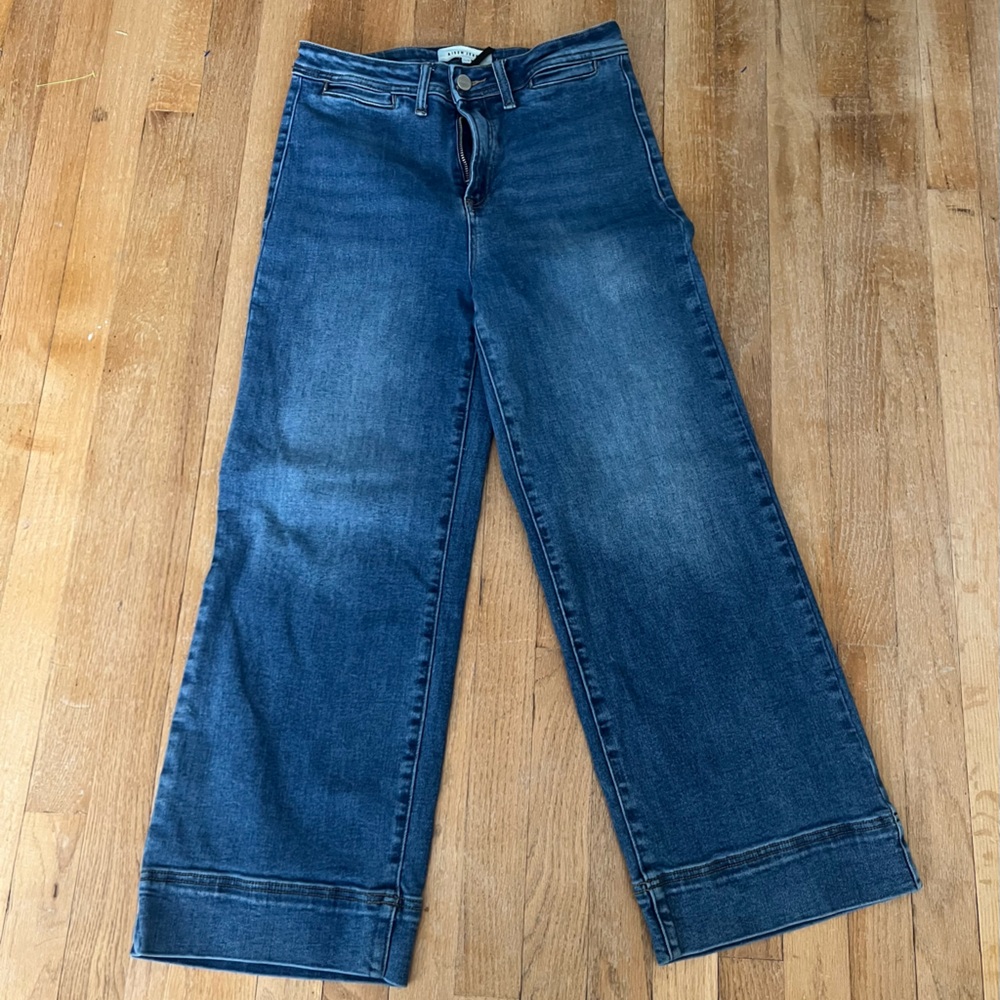 Risen Jeans Women’s High-Rise Wide Leg Jeans in Medium Blue Wash